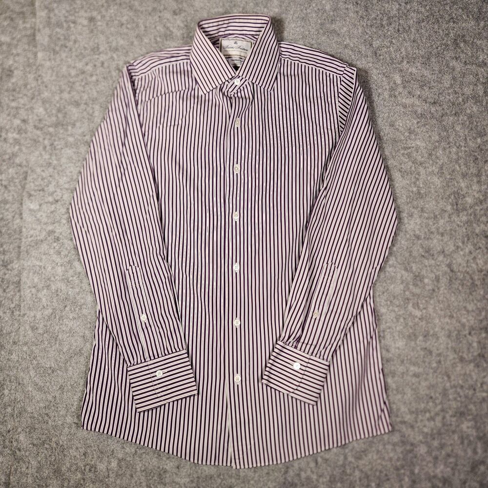 Brooks Brothers Thomas Mason Purple Milano Button Up Shirt Work Wedding Sz 15/32